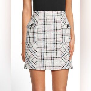 New Karl Lagerfeld Plaid Tweed Skirt size 10
